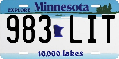 MN license plate 983LIT
