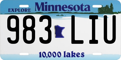MN license plate 983LIU
