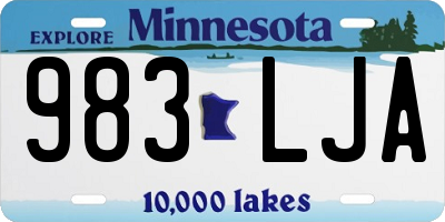 MN license plate 983LJA