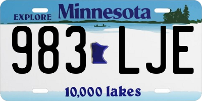 MN license plate 983LJE