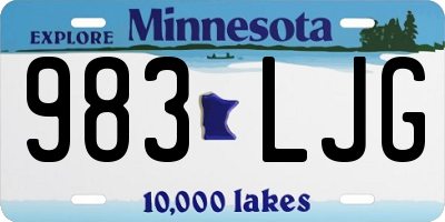 MN license plate 983LJG