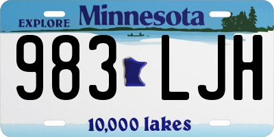 MN license plate 983LJH