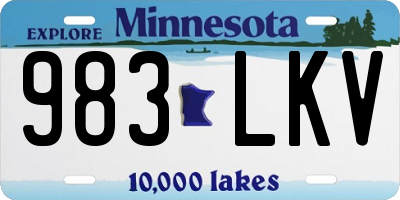 MN license plate 983LKV