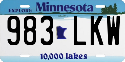 MN license plate 983LKW