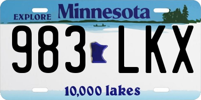 MN license plate 983LKX