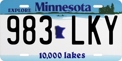 MN license plate 983LKY