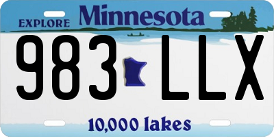 MN license plate 983LLX