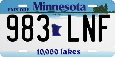MN license plate 983LNF