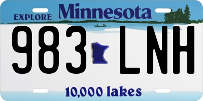 MN license plate 983LNH