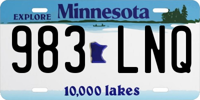 MN license plate 983LNQ