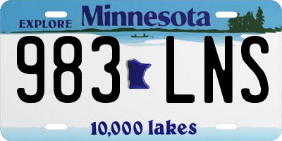 MN license plate 983LNS