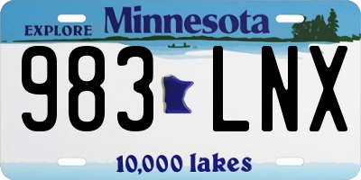 MN license plate 983LNX