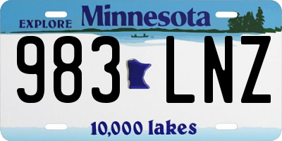 MN license plate 983LNZ