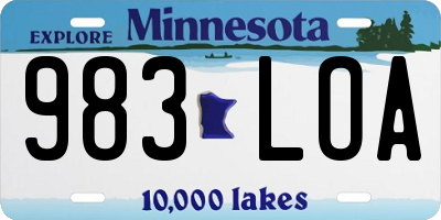 MN license plate 983LOA