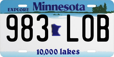 MN license plate 983LOB