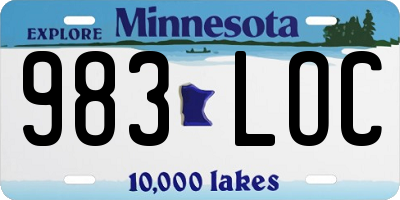 MN license plate 983LOC