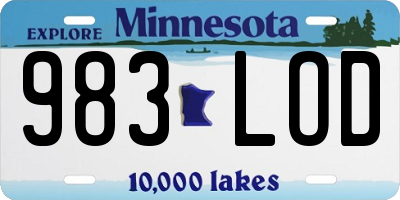 MN license plate 983LOD