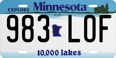 MN license plate 983LOF