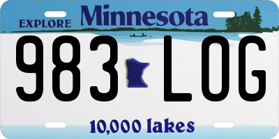 MN license plate 983LOG