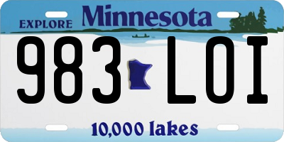 MN license plate 983LOI