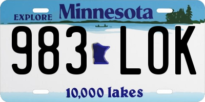 MN license plate 983LOK
