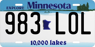 MN license plate 983LOL