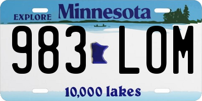 MN license plate 983LOM