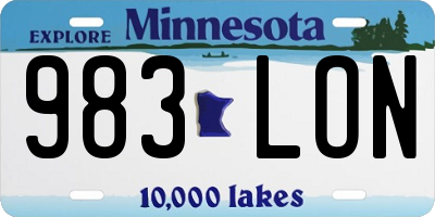 MN license plate 983LON
