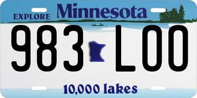 MN license plate 983LOO