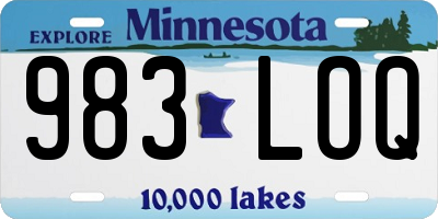 MN license plate 983LOQ