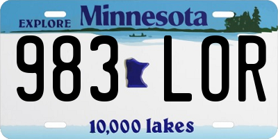 MN license plate 983LOR