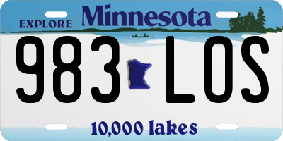 MN license plate 983LOS