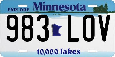 MN license plate 983LOV