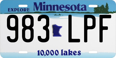 MN license plate 983LPF