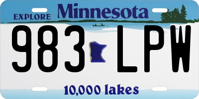 MN license plate 983LPW