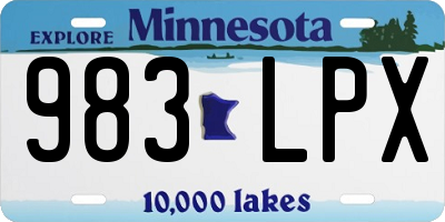 MN license plate 983LPX