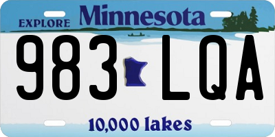 MN license plate 983LQA