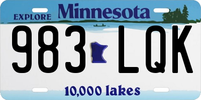 MN license plate 983LQK