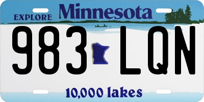 MN license plate 983LQN