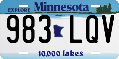 MN license plate 983LQV