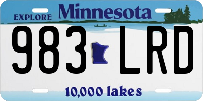 MN license plate 983LRD