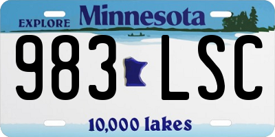MN license plate 983LSC