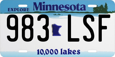 MN license plate 983LSF
