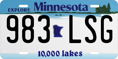 MN license plate 983LSG