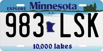 MN license plate 983LSK