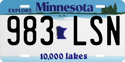 MN license plate 983LSN