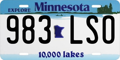 MN license plate 983LSO