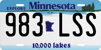 MN license plate 983LSS