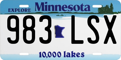 MN license plate 983LSX