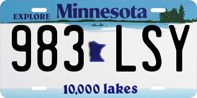 MN license plate 983LSY